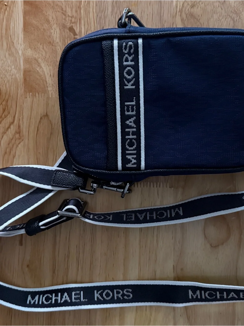 Michael Kors Navy Crossbody Bag with Branded Strap